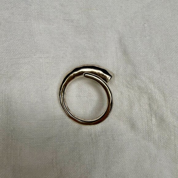 Silpada Sterling Silver Textured Wrapped Horn Wraparound Ring R3472 Size 8 - Picture 2 of 3